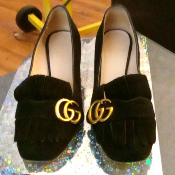 Gucci women’s black Marmont suede pump in size 36.5 - Picture 1 of 2